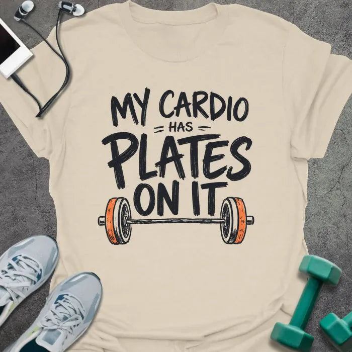 Cardio Plates T-Shirt - Gym Graphic Tee - Gift for Gym Lovers - Unisex