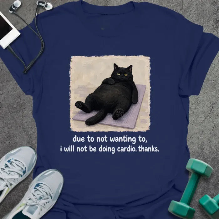 Cardio Cat T-Shirt - Gym Graphic Tee - Gift for Gym Lovers - Unisex