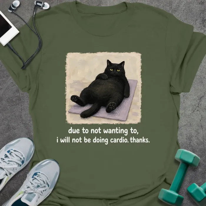 Cardio Cat T-Shirt - Gym Graphic Tee - Gift for Gym Lovers - Unisex
