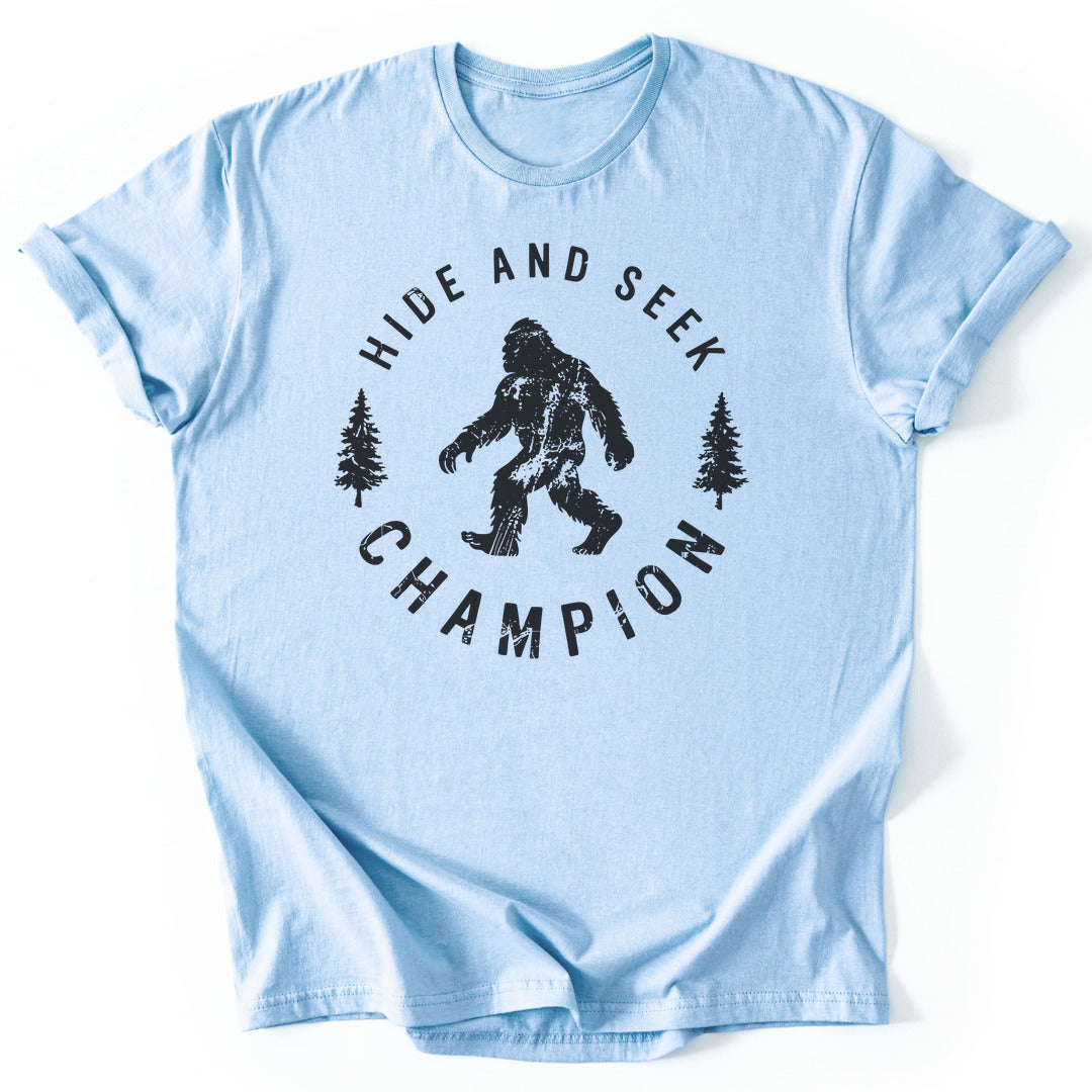 Hide And Seek Champion Bigfoot T-Shirt - Nature Graphic Tee - Gift for Nature Lovers - Unisex