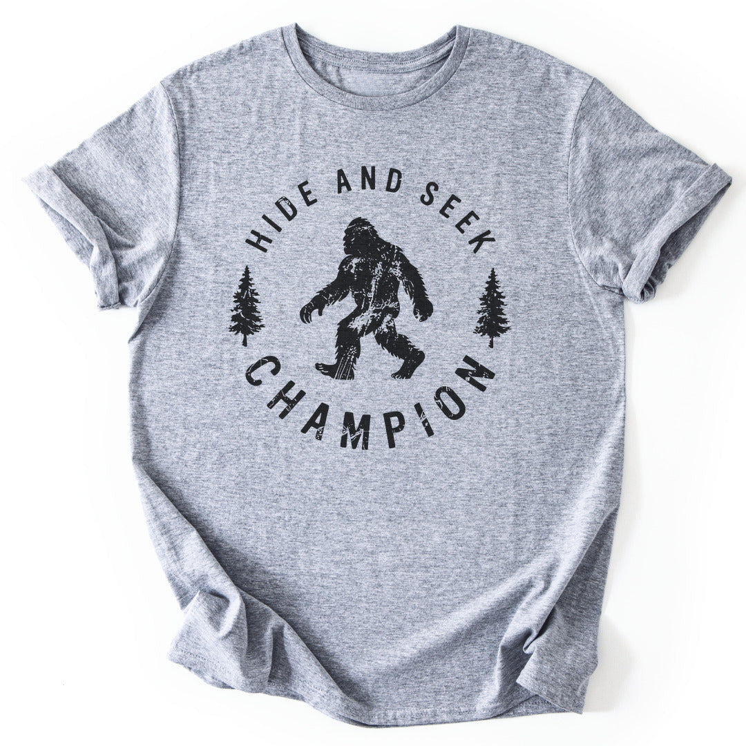 Hide And Seek Champion Bigfoot T-Shirt - Nature Graphic Tee - Gift for Nature Lovers - Unisex