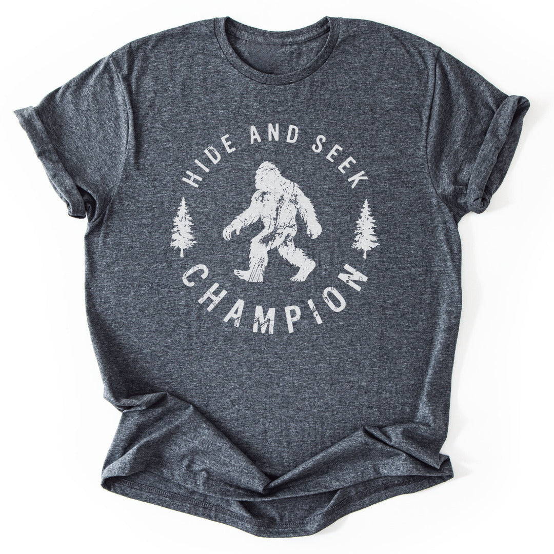 Hide And Seek Champion Bigfoot T-Shirt - Nature Graphic Tee - Gift for Nature Lovers - Unisex