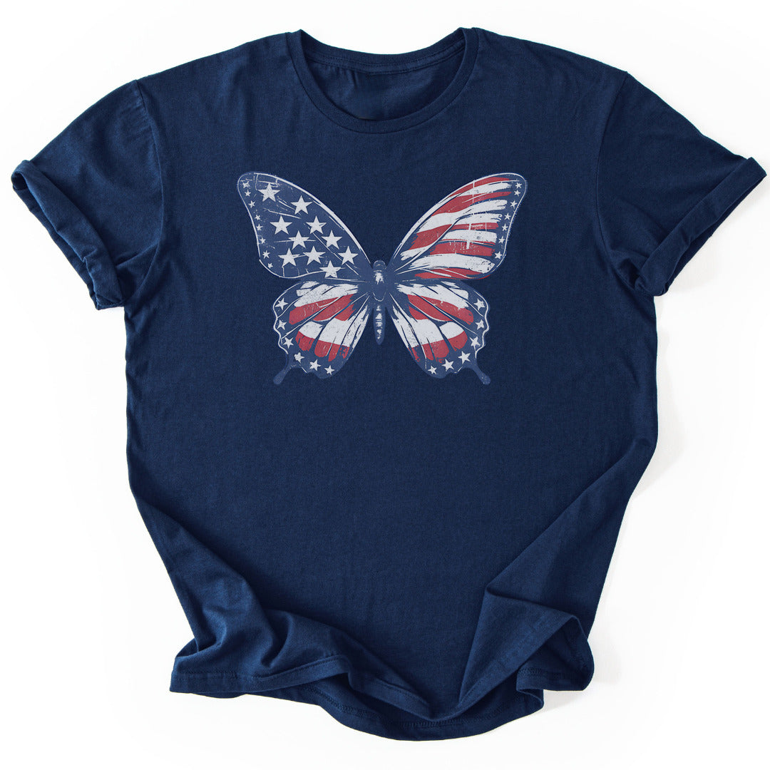 Patriotic Butterfly T-Shirt - Nature Graphic Tee - Gift for Nature Lovers - Unisex