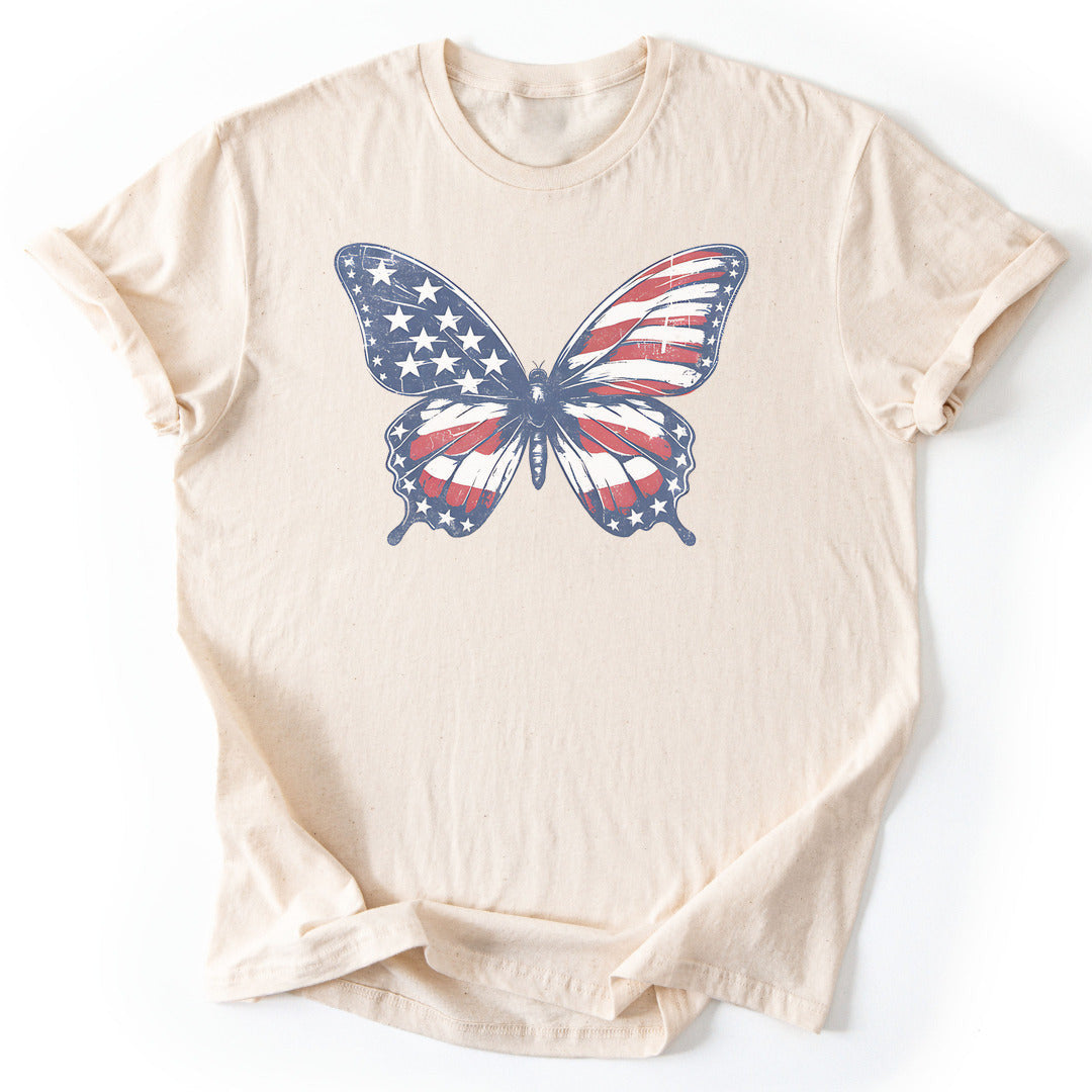 Patriotic Butterfly T-Shirt - Nature Graphic Tee - Gift for Nature Lovers - Unisex