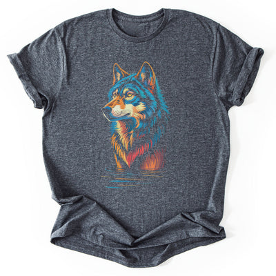Fire and Ice Wolf T-Shirt - Nature Graphic Tee - Gift for Nature Lovers - Unisex