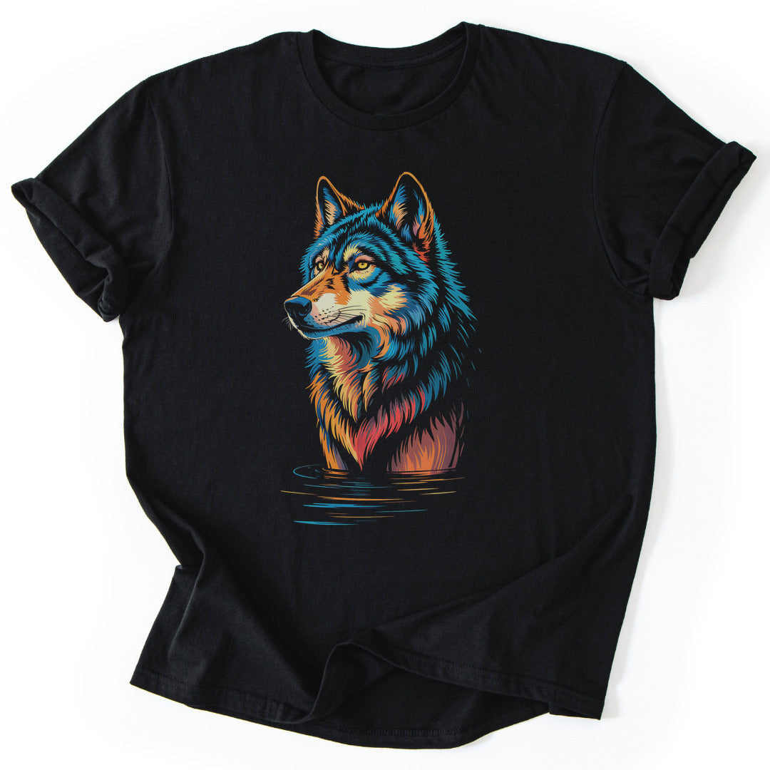 Fire and Ice Wolf T-Shirt - Nature Graphic Tee - Gift for Nature Lovers - Unisex