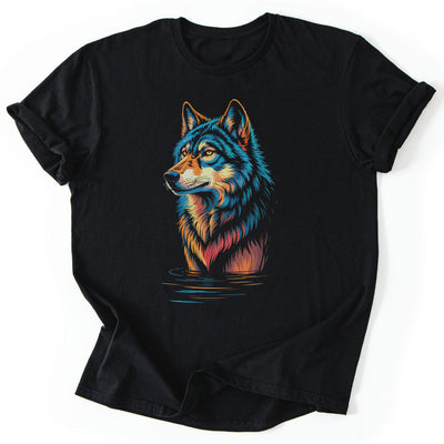 Fire and Ice Wolf T-Shirt - Nature Graphic Tee - Gift for Nature Lovers - Unisex