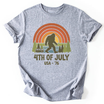 4th Of July Bigfoot T-Shirt - Nature Graphic Tee - Gift for Nature Lovers - Unisex