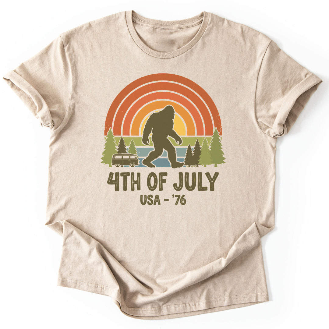 4th Of July Bigfoot T-Shirt - Nature Graphic Tee - Gift for Nature Lovers - Unisex