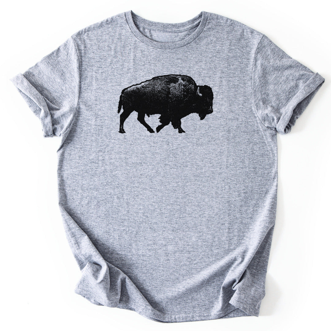 Lone Bison T-Shirt - Nature Graphic Tee - Gift for Nature Lovers - Unisex