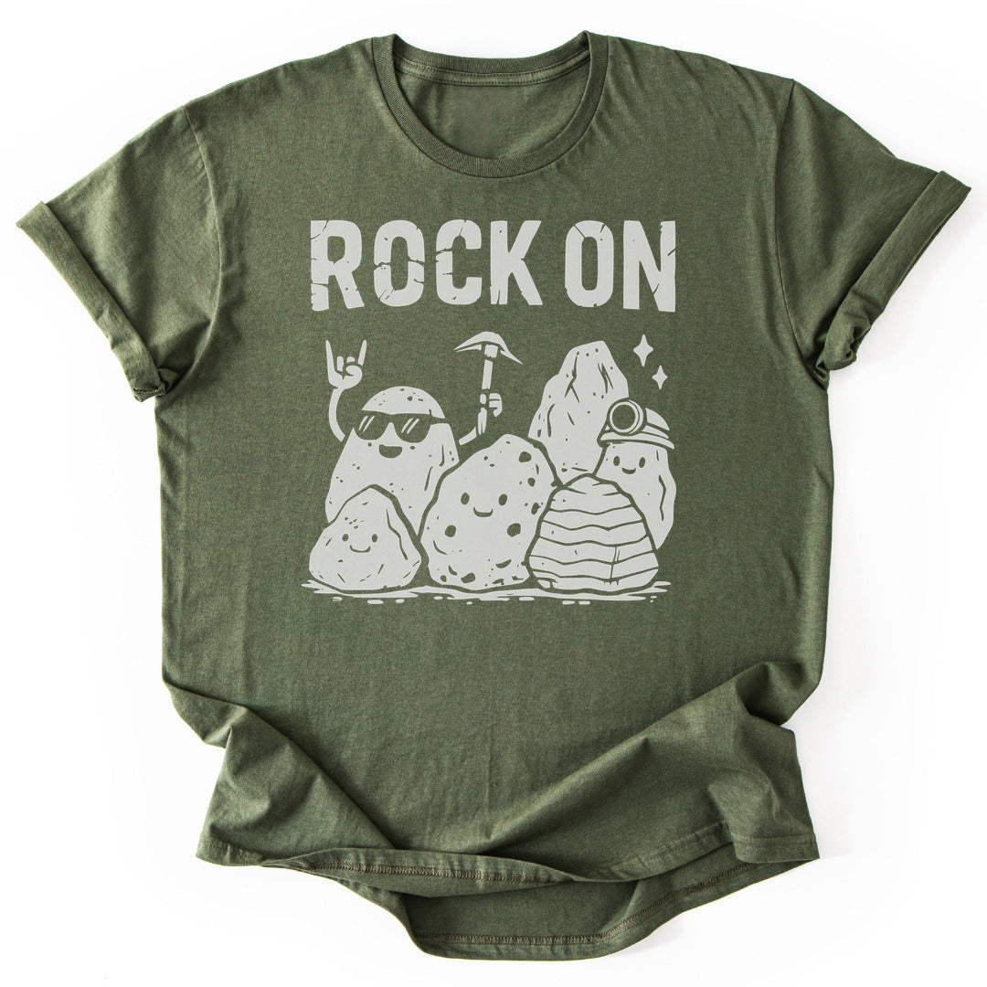 Rock On Funny T-Shirt - Nature Graphic Tee - Gift for Nature Lovers - Unisex