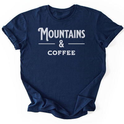 Mountains & Coffee T-Shirt - Nature Graphic Tee - Gift for Nature Lovers - Unisex