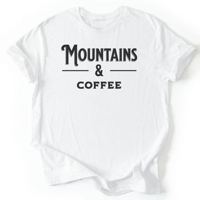 Mountains & Coffee T-Shirt - Nature Graphic Tee - Gift for Nature Lovers - Unisex
