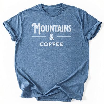 Mountains & Coffee T-Shirt - Nature Graphic Tee - Gift for Nature Lovers - Unisex