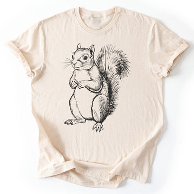 Squirrel Pencil Drawing T-Shirt - Nature Graphic Tee - Gift for Nature Lovers - Unisex
