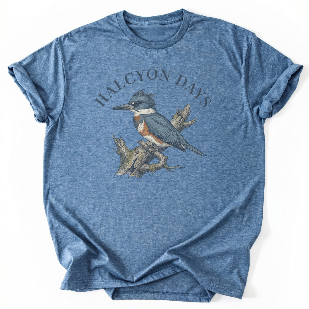 Kingfisher Tranquility T-Shirt - Nature Graphic Tee - Gift for Nature Lovers - Unisex