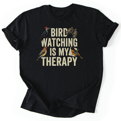 Bird Watching Therapy T-Shirt - Nature Graphic Tee - Gift for Nature Lovers - Unisex
