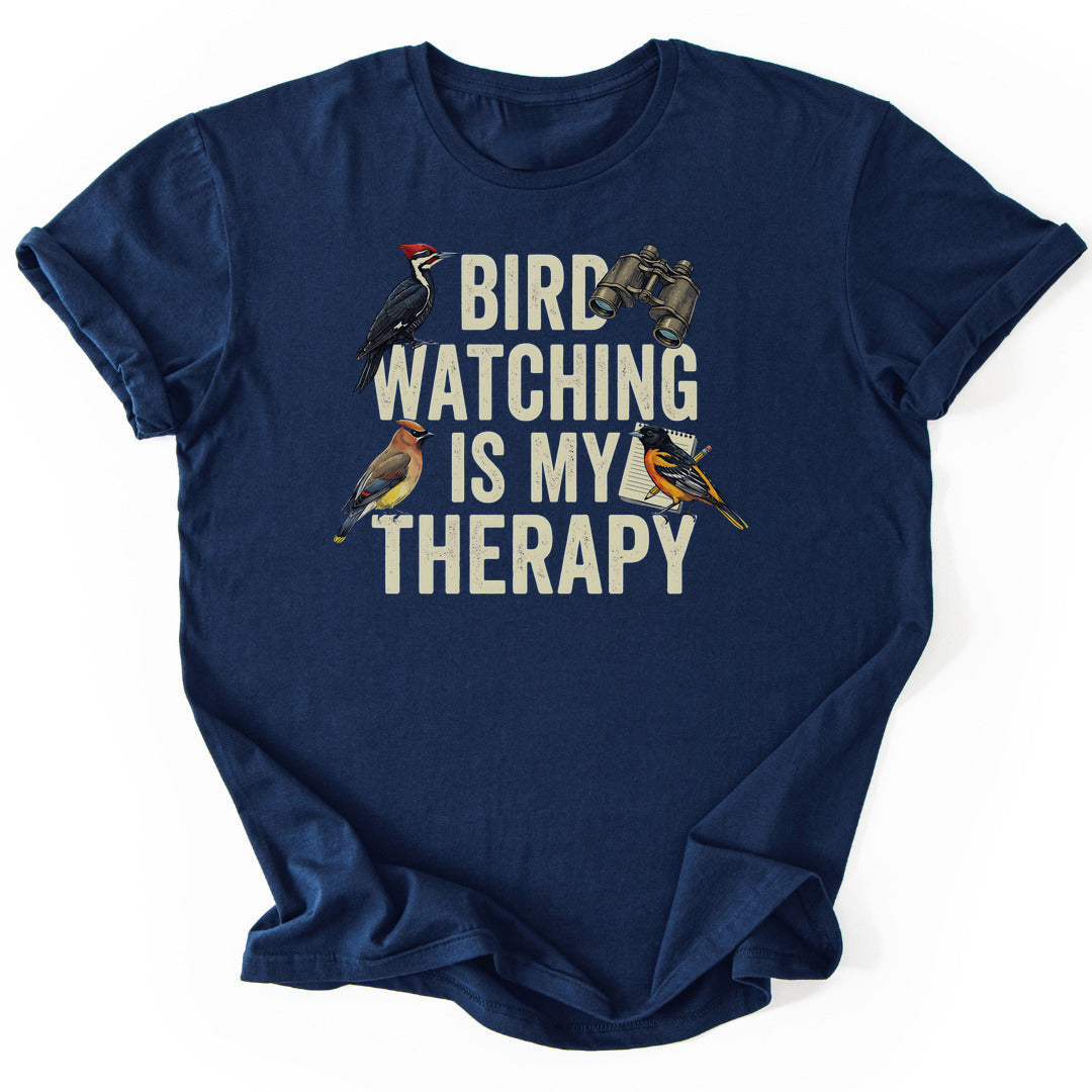 Bird Watching Therapy T-Shirt - Nature Graphic Tee - Gift for Nature Lovers - Unisex