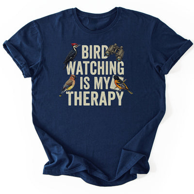 Bird Watching Therapy T-Shirt - Nature Graphic Tee - Gift for Nature Lovers - Unisex