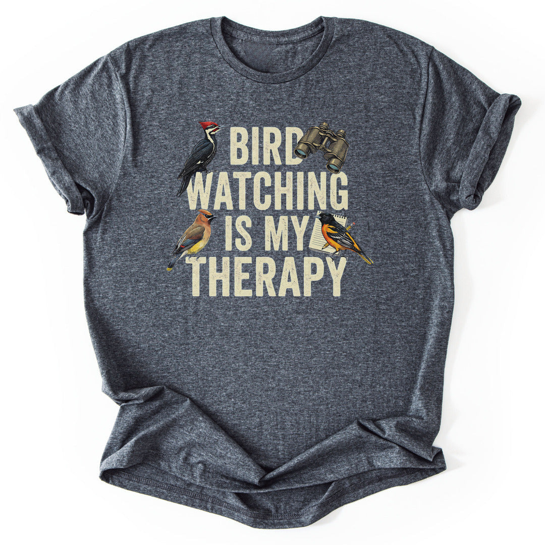 Bird Watching Therapy T-Shirt - Nature Graphic Tee - Gift for Nature Lovers - Unisex