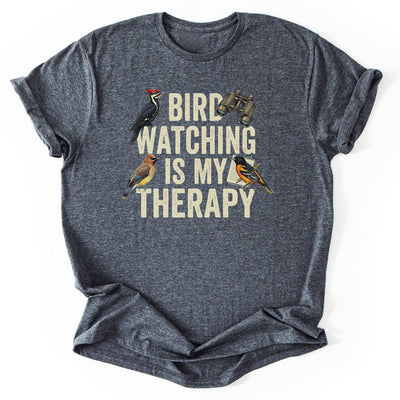 Bird Watching Therapy T-Shirt - Nature Graphic Tee - Gift for Nature Lovers - Unisex