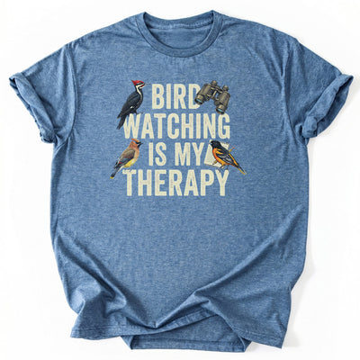 Bird Watching Therapy T-Shirt - Nature Graphic Tee - Gift for Nature Lovers - Unisex