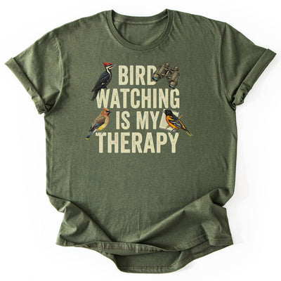 Bird Watching Therapy T-Shirt - Nature Graphic Tee - Gift for Nature Lovers - Unisex
