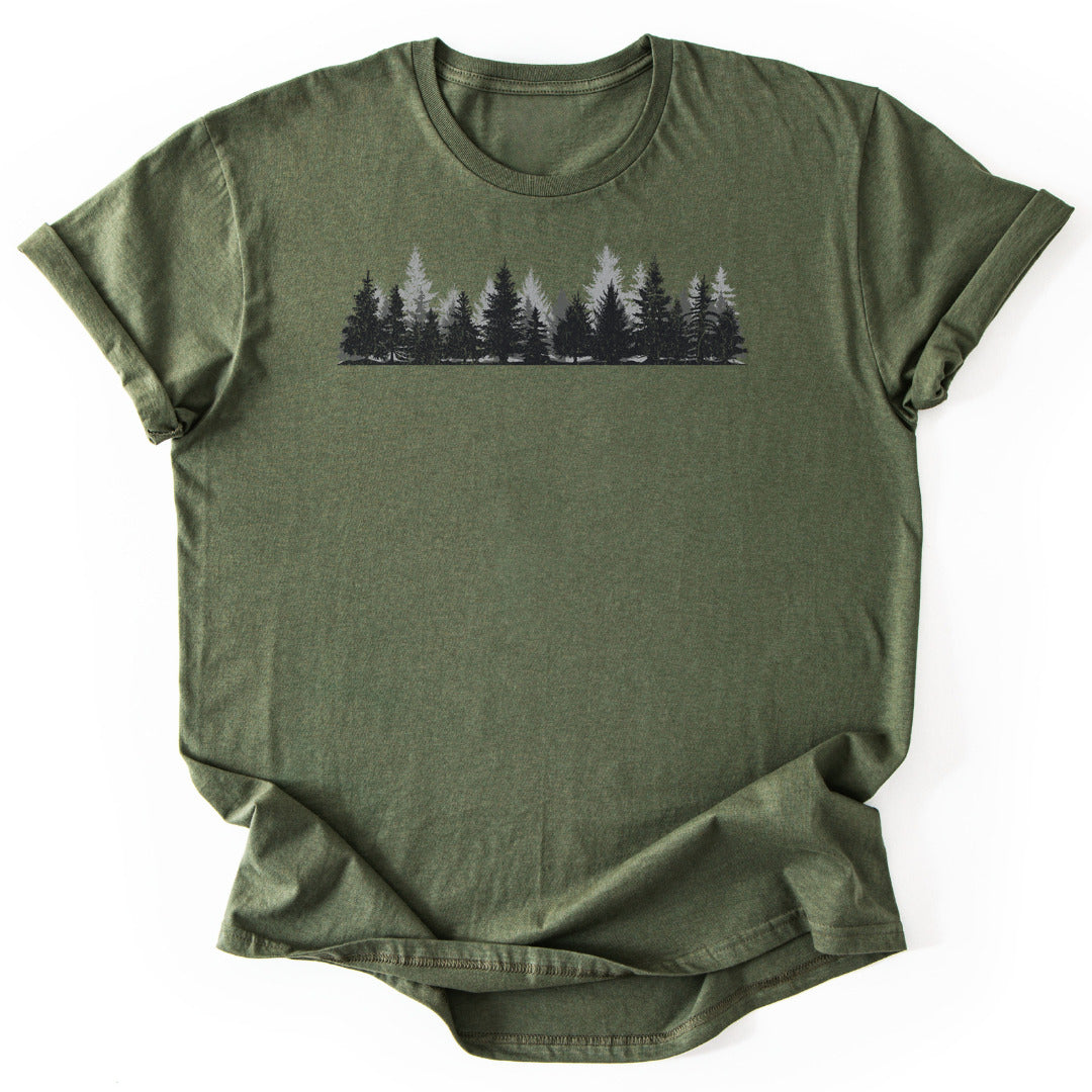 Twilight Pines T-Shirt - Nature Graphic Tee - Gift for Nature Lovers - Unisex