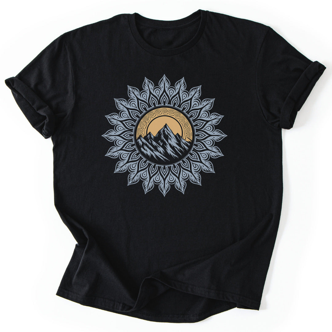 Mountain Mandala T-Shirt - Nature Graphic Tee - Gift for Nature Lovers - Unisex