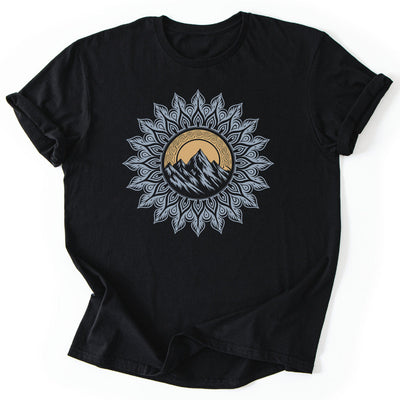 Mountain Mandala T-Shirt - Nature Graphic Tee - Gift for Nature Lovers - Unisex