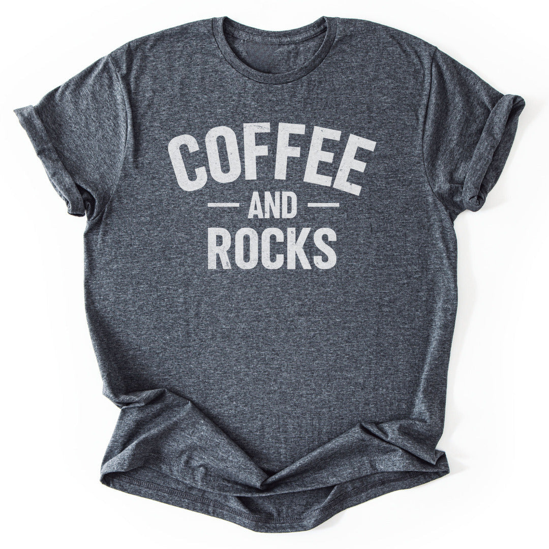 Coffee & Rocks T-Shirt - Nature Graphic Tee - Gift for Nature Lovers - Unisex