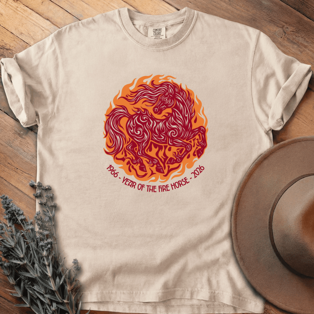 Year Of The Fire Horse 5 T-Shirt - Graphic Tee - Gift for Horse Lovers - Unisex