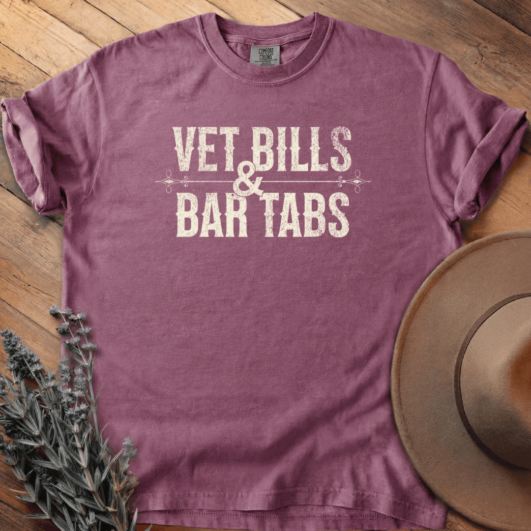 Vet Bills & Bar Tabs T-Shirt - Horse Graphic Tee - Gift for Horse Lovers - Unisex