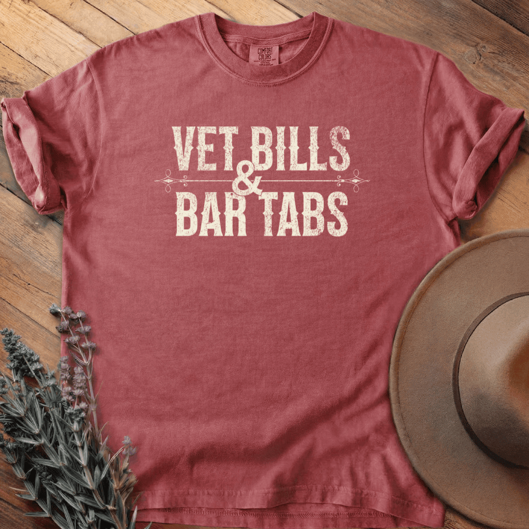 Vet Bills & Bar Tabs T-Shirt - Horse Graphic Tee - Gift for Horse Lovers - Unisex
