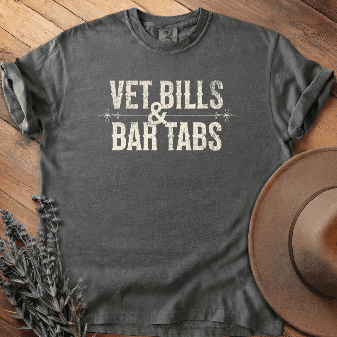 Vet Bills & Bar Tabs T-Shirt - Horse Graphic Tee - Gift for Horse Lovers - Unisex