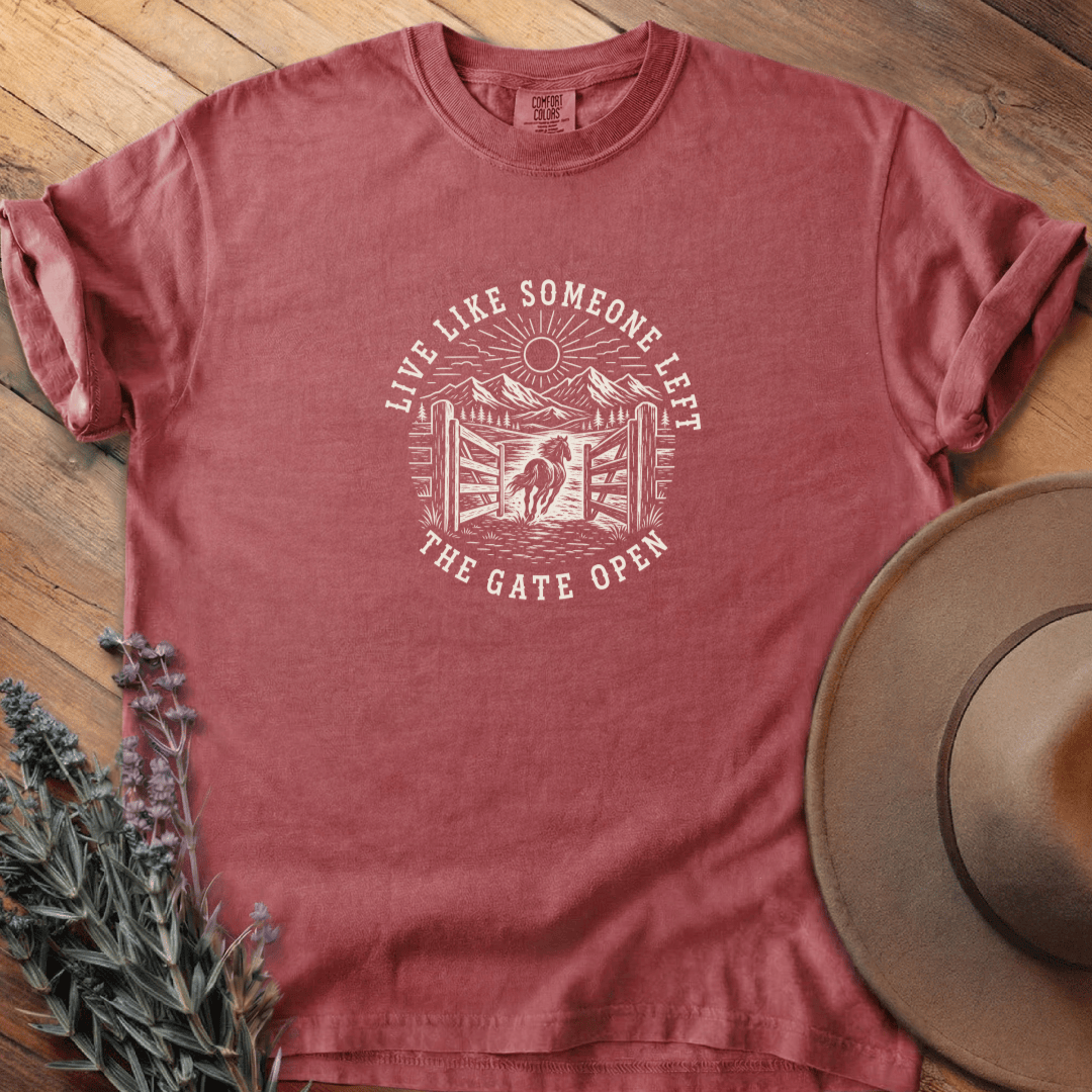 Open Gate T-Shirt - Horse Graphic Tee - Gift for Horse Lovers - Unisex