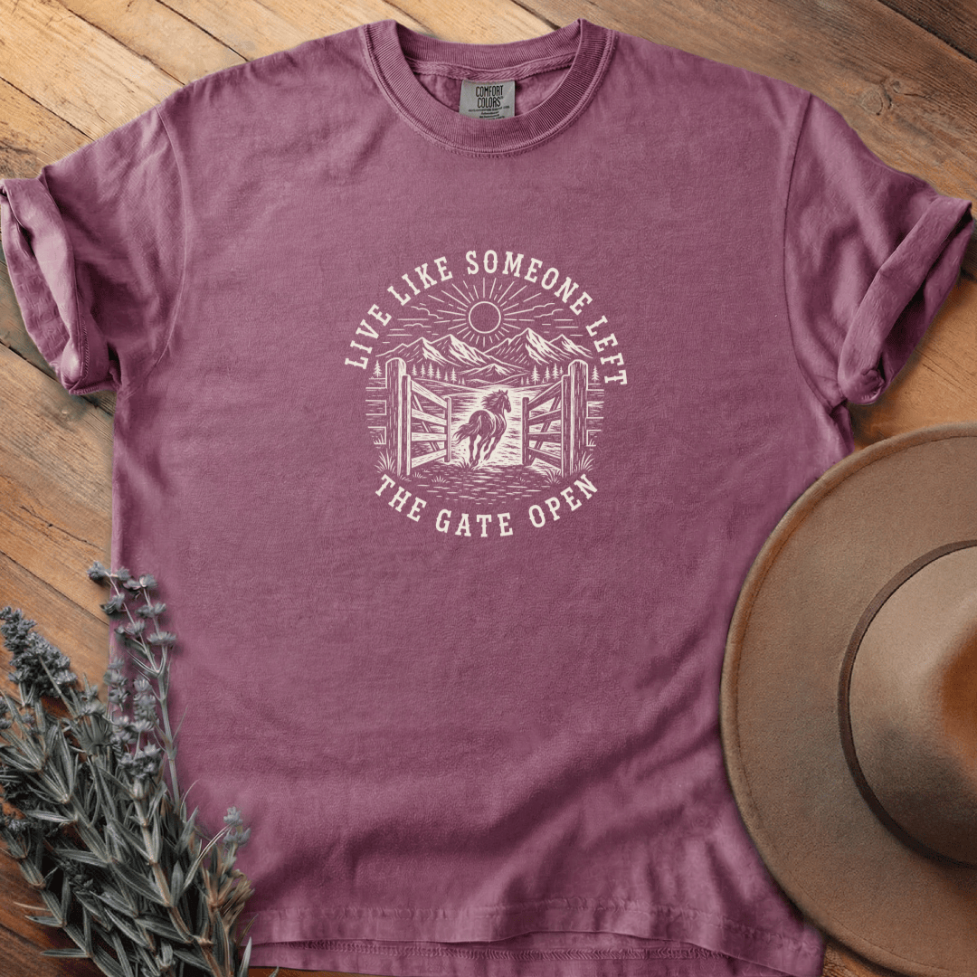 Open Gate T-Shirt - Horse Graphic Tee - Gift for Horse Lovers - Unisex