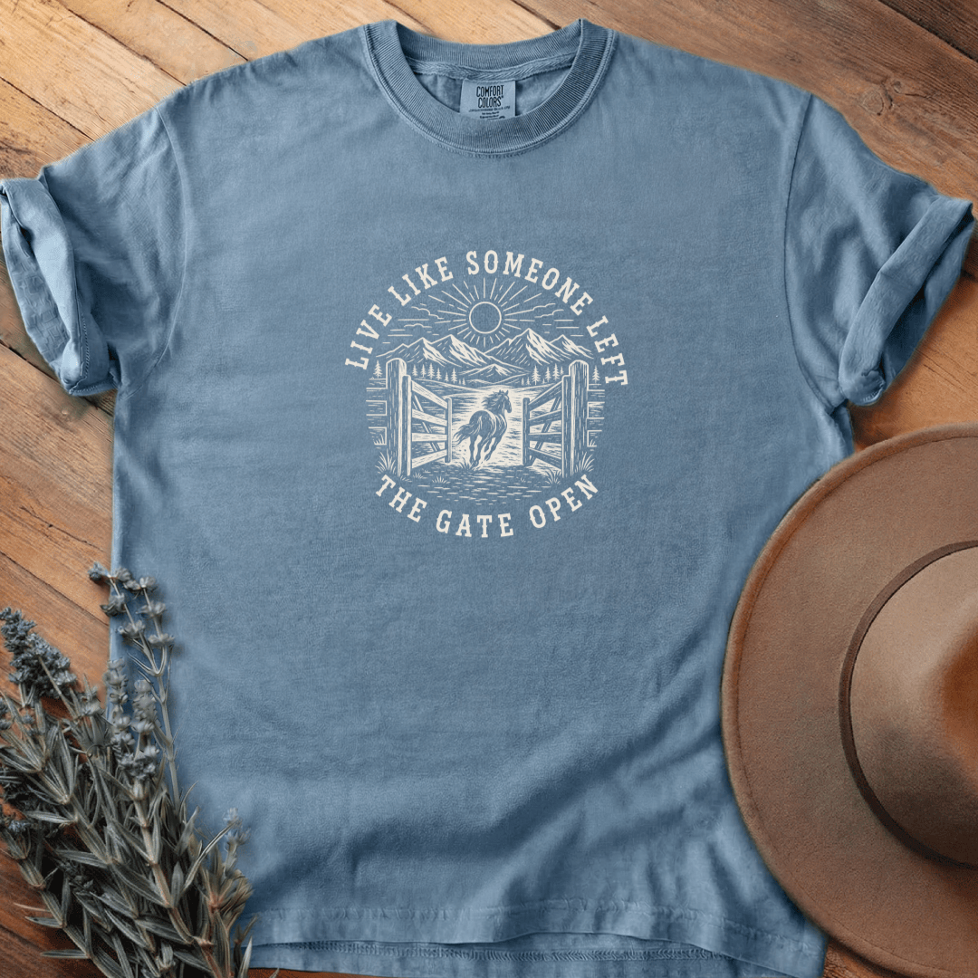 Open Gate T-Shirt - Horse Graphic Tee - Gift for Horse Lovers - Unisex