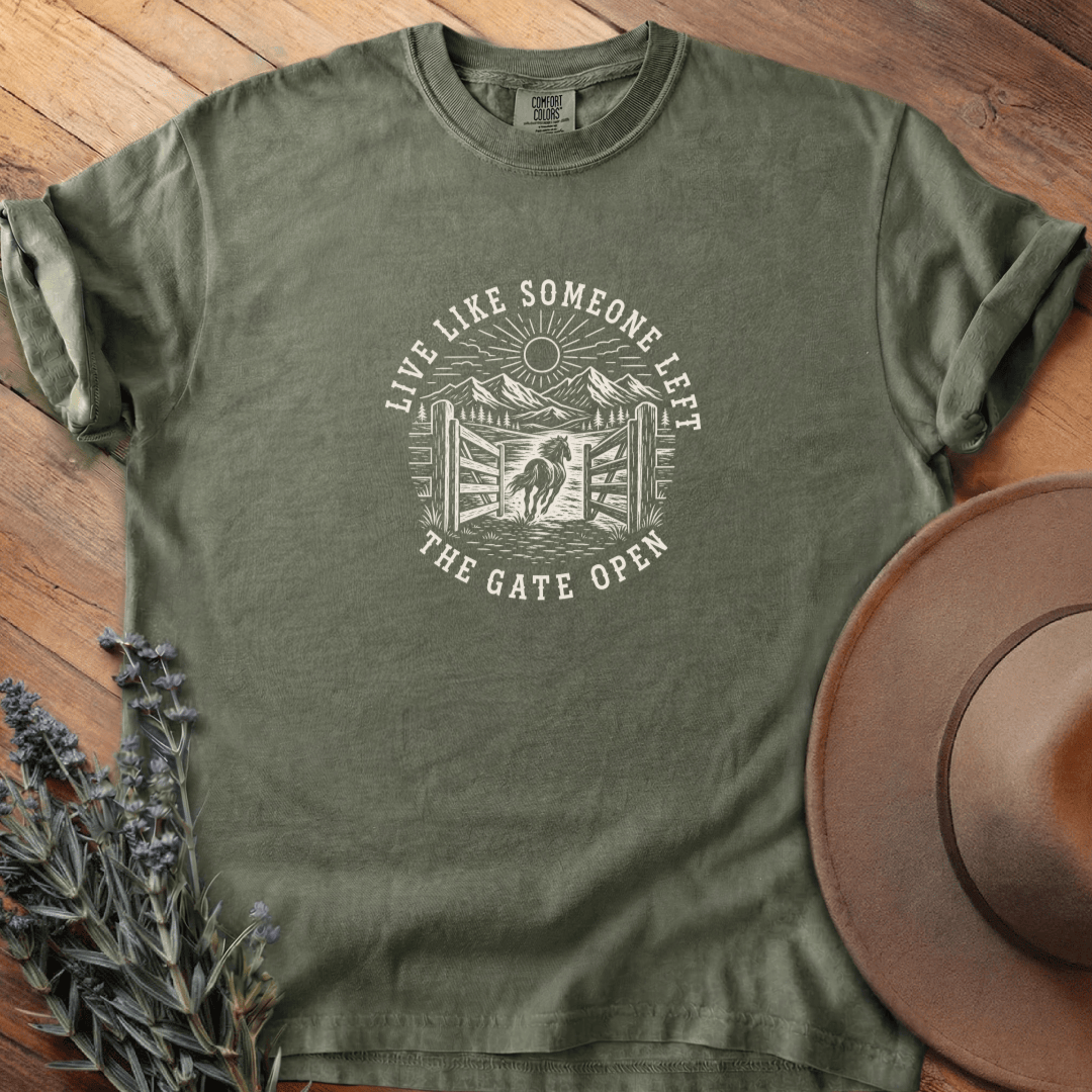Open Gate T-Shirt - Horse Graphic Tee - Gift for Horse Lovers - Unisex
