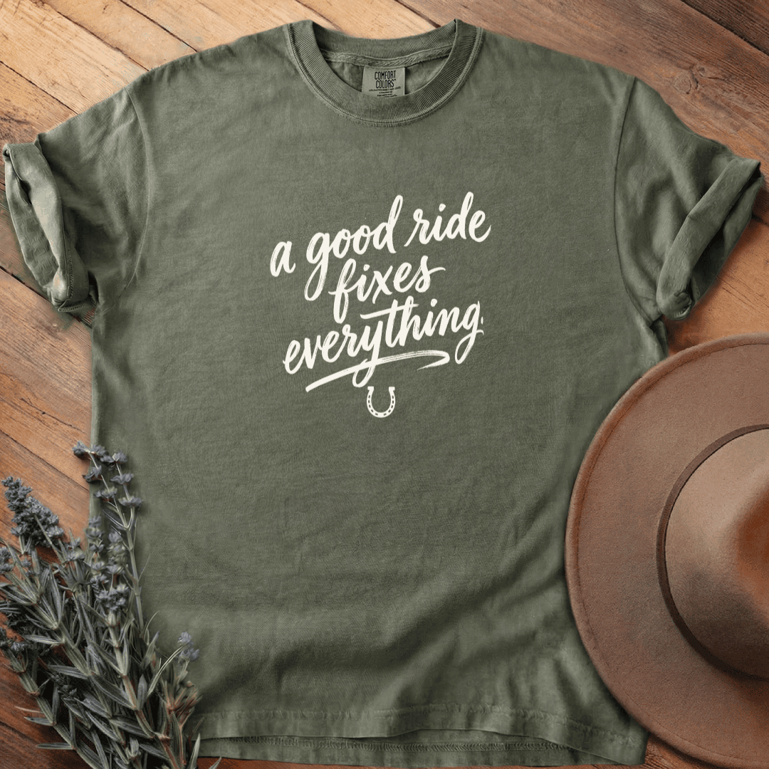 A Good Ride Fixes Everything 2 T-Shirt - Horse Graphic Tee - Gift for Horse Lovers - Unisex