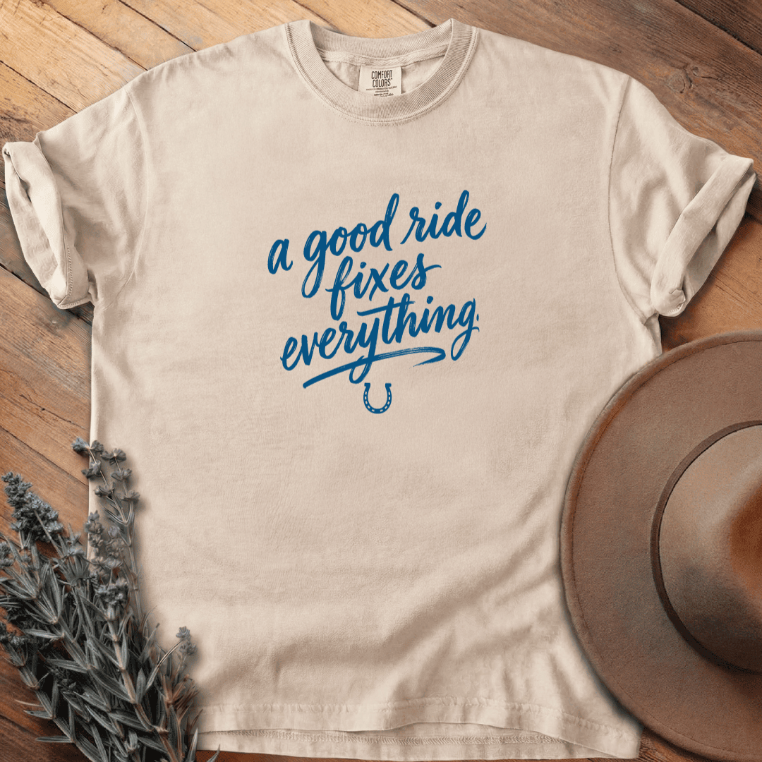 A Good Ride Fixes Everything 2 T-Shirt - Horse Graphic Tee - Gift for Horse Lovers - Unisex