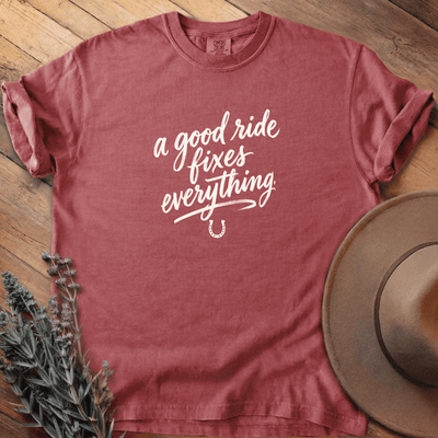 A Good Ride Fixes Everything 2 T-Shirt - Horse Graphic Tee - Gift for Horse Lovers - Unisex