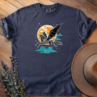 Skeleton Pegasus Harvest Moon T-Shirt - Horse Graphic Tee - Gift for Horse Lovers - Unisex