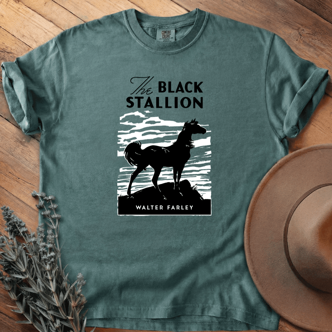 The Black Stallion Cover T-Shirt - Horse Graphic Tee - Gift for Horse Lovers - Unisex