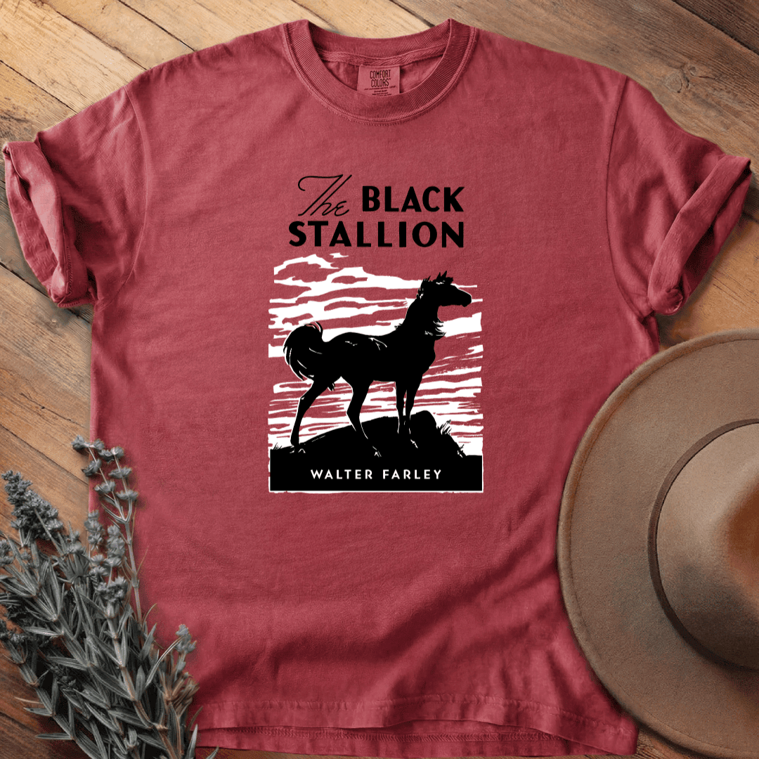 The Black Stallion Cover T-Shirt - Horse Graphic Tee - Gift for Horse Lovers - Unisex