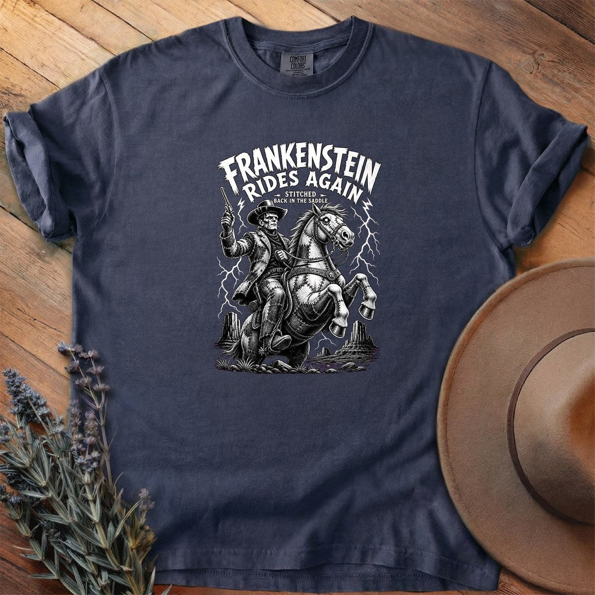 Frankenstein Rides Again T-Shirt - Horse Graphic Tee - Gift for Horse Lovers - Unisex