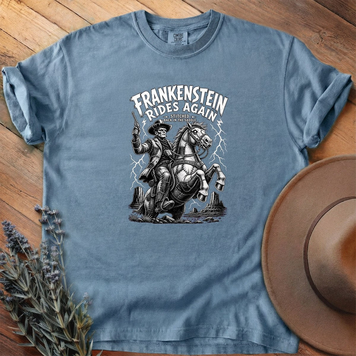 Frankenstein Rides Again T-Shirt - Horse Graphic Tee - Gift for Horse Lovers - Unisex