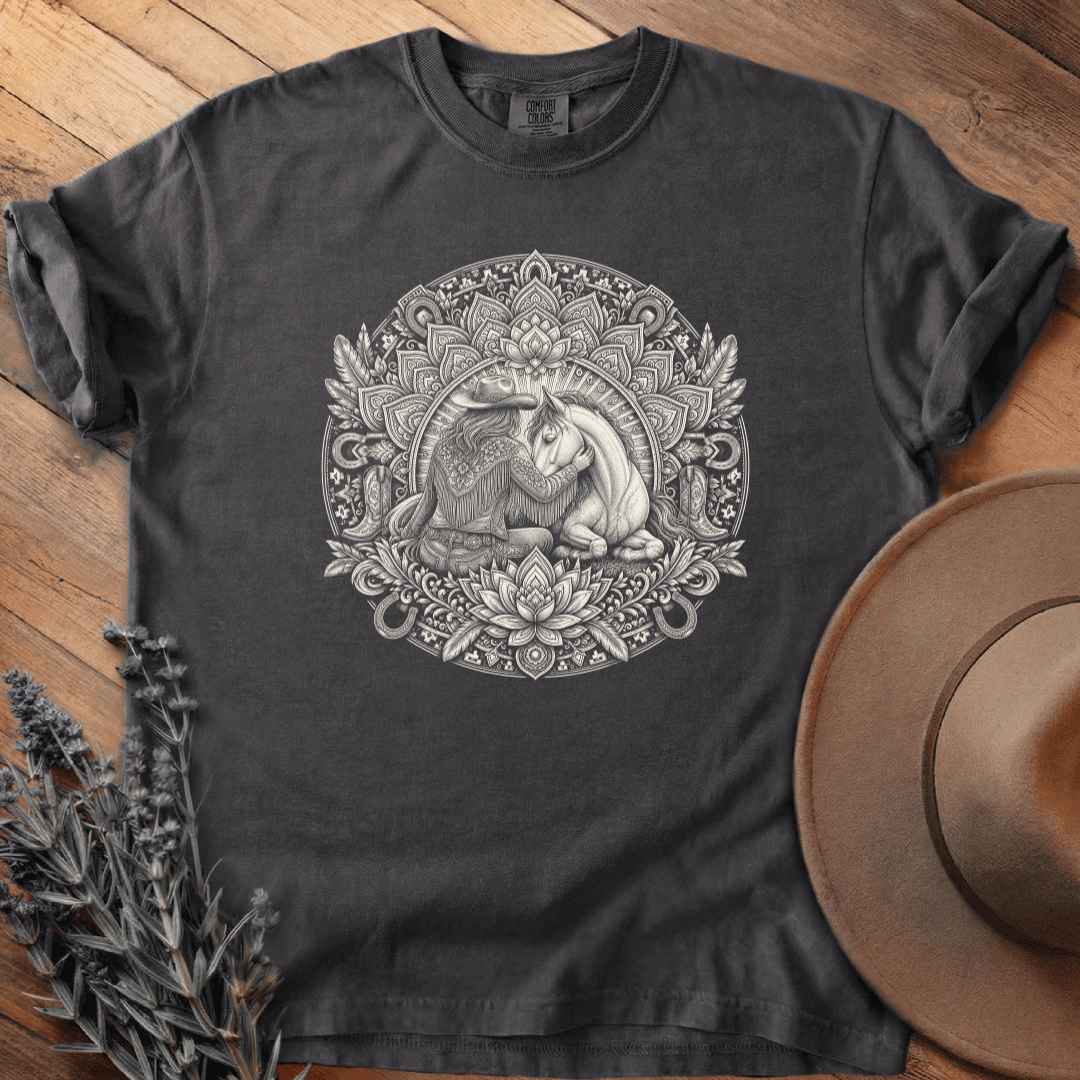 Mandala Cowgirl T-Shirt - Horse Graphic Tee - Gift for Horse Lovers - Unisex