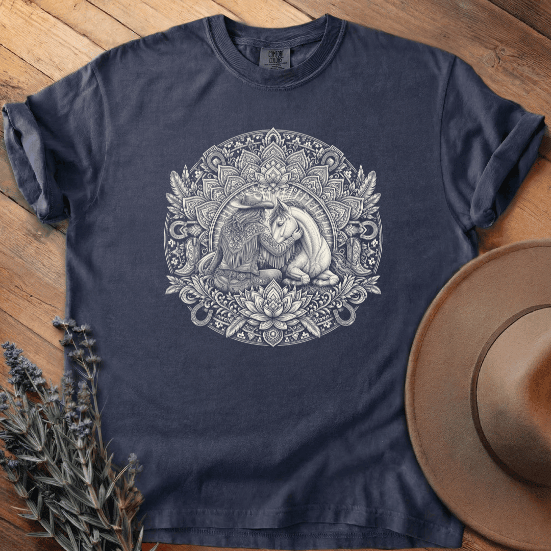 Mandala Cowgirl T-Shirt - Horse Graphic Tee - Gift for Horse Lovers - Unisex