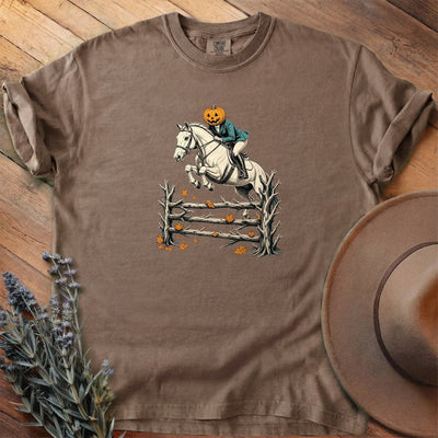 Pumpkin Head Over Rails T-Shirt - Horse Graphic Tee - Gift for Horse Lovers - Unisex